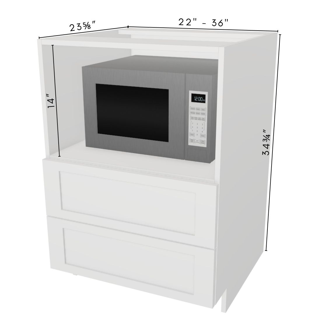 Base Cabinet, Shelf for Microwave, 2 Drawers - Image 2
